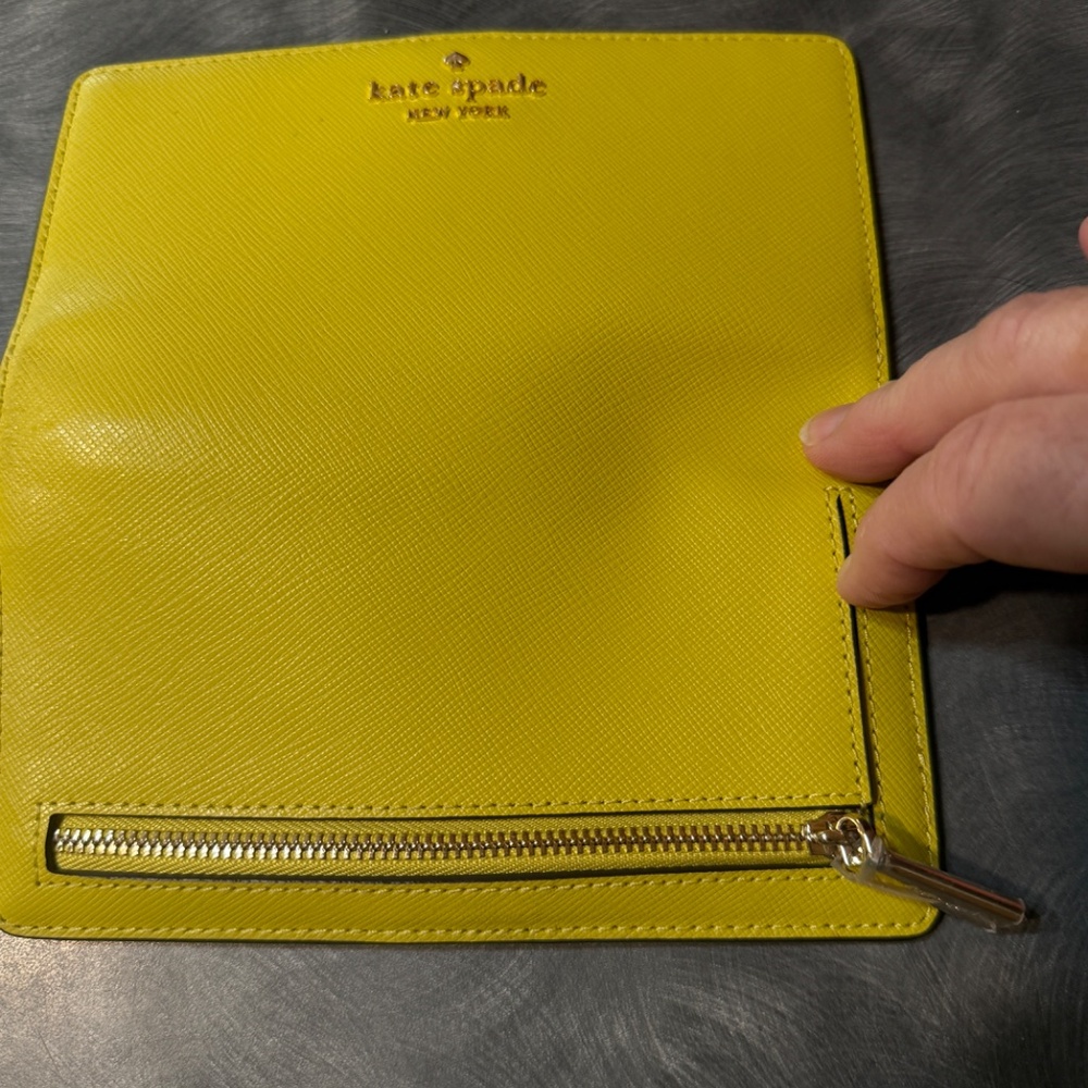 Kate Spade Madison Large Slim Bifold Wallet, Lime Slice - Picture 8 of 8